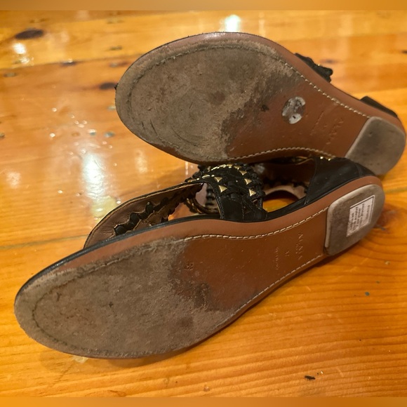 Alaia black leather gladiator sandals with gold studs size 7 - Picture 12 of 12